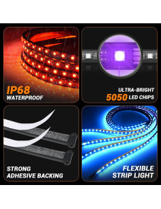 Luces LED de Acento RGB SS VISION 12V, 4 Piezas, Impermeables 2