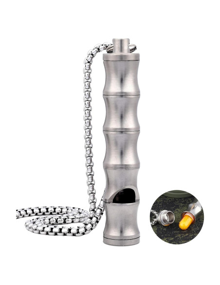 Collar Portapíldoras y Silbato de Titanio PJYTAC EDC