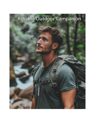 Collar Portapíldoras y Silbato de Titanio PJYTAC EDC