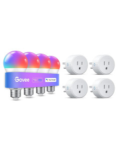 Paquete de 4 Bombillas Inteligentes Govee E26 WiFi Bluetooth LED 60W