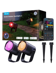 Govee Luces Spot Exteriores IP67, Paquete de 2, RGBWIC