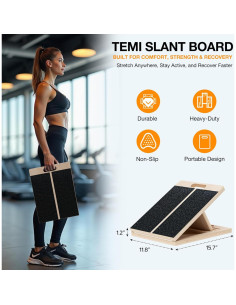 Tabla Inclinada TEMI para Estiramiento de Gemelos - Madera Natural 2