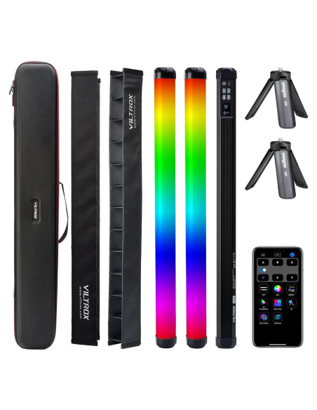 VILTROX K60 Pack de 2 Varitas de Luz RGB con Trípodes VILTROX K60 Pack de 2 Varitas de Luz RGB con Trípodes