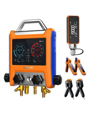 Manómetro Digital Elitech EMG-40Vpro con Medidor de Vacío y Pinzas