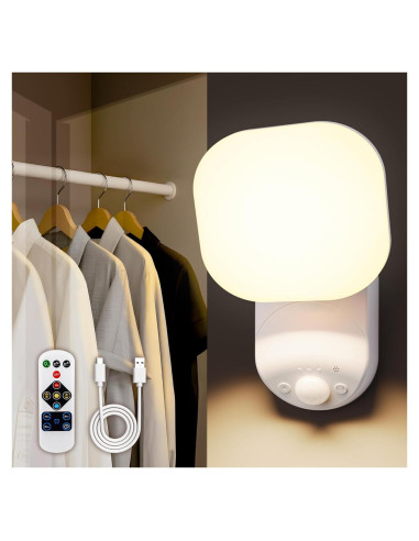 Luz de Closet LED AUDERWIN Recargable con Sensor y Control Remoto