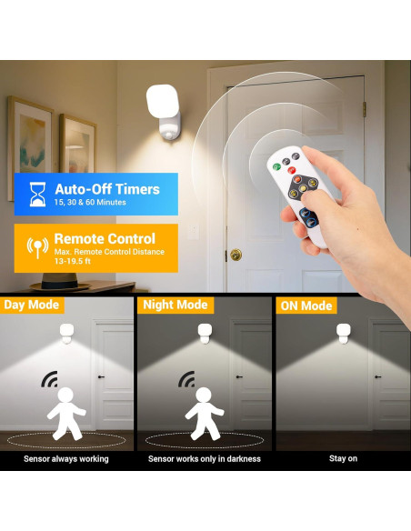 Luz de Closet LED AUDERWIN Recargable con Sensor y Control Remoto