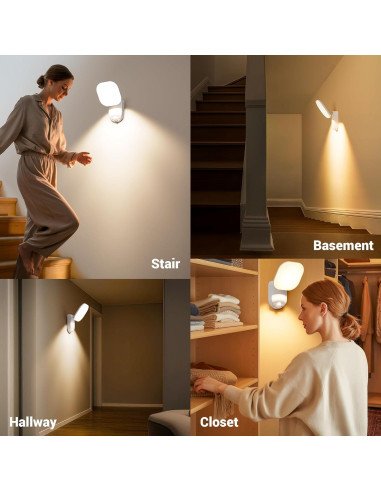 Luz de Closet LED AUDERWIN Recargable con Sensor y Control Remoto