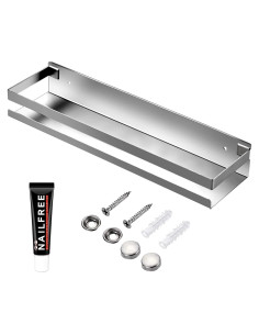 Estante Flotante de Acero Inoxidable GEINIFAFA 40 cm Plata