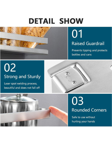 Estante Flotante de Acero Inoxidable GEINIFAFA 40 cm Plata