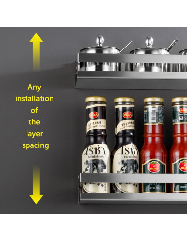 Estante Flotante de Acero Inoxidable GEINIFAFA 40 cm Plata