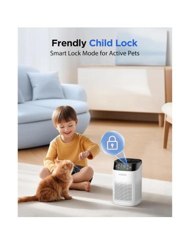 Purificador de Aire KOIOS BK08 HEPA H13 para Habitaciones Grandes