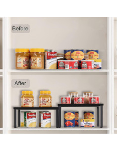 Conjunto de 2 Organizadores de Estante CADUKE Negro Expandible 2