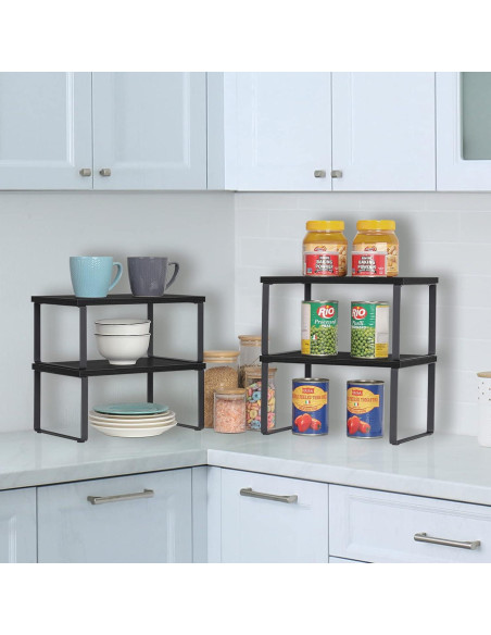 Conjunto de 2 Organizadores de Estante CADUKE Negro Expandible