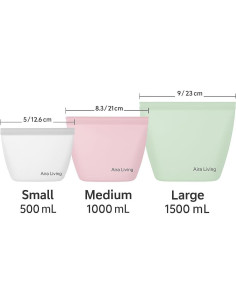 Bolsas de Silicona Reutilizables Aira Living - 3 Tamaños Ecológicas 2
