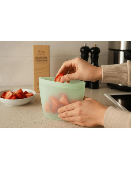 Bolsas de Silicona Reutilizables Aira Living - 3 Tamaños Ecológicas Bolsas de Silicona Reutilizables Aira Living - 3 Tamaños Ecológicas