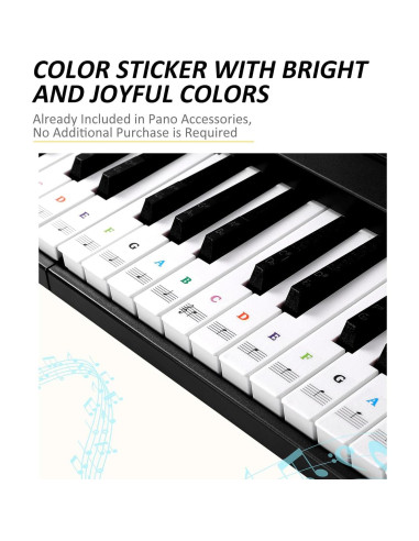 Piano Teclado Plegable 61 Teclas Bora FD-61K Bluetooth Negro