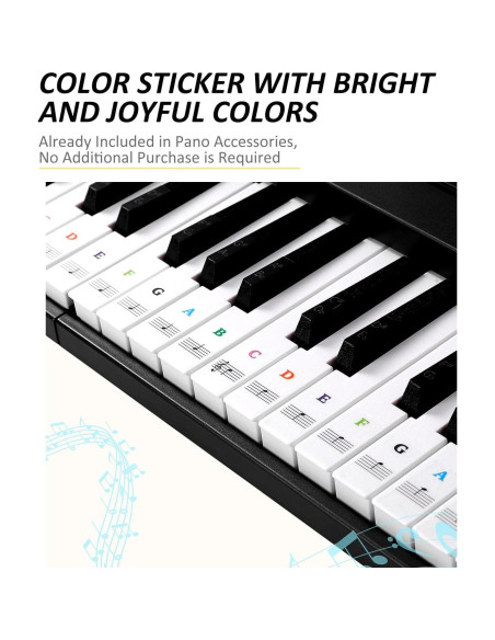 Piano Teclado Plegable 61 Teclas Bora FD-61K Bluetooth Negro