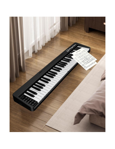 Piano Teclado Plegable 61 Teclas Bora FD-61K Bluetooth Negro