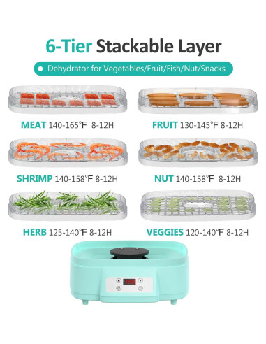 Deshidratadora de Alimentos Prenafla 6 Bandejas 200W Digital