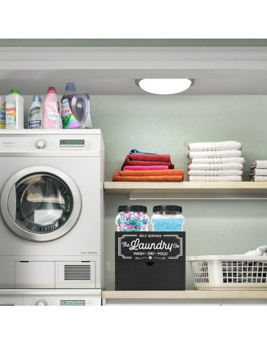 Contenedor de Lavandería Y&ME con Tarros y Soporte Negro