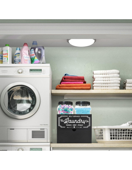 Contenedor de Lavandería Y&ME con Tarros y Soporte Negro