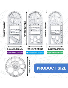 Conjunto de Reglas Geométricas Multifuncionales Bntyok 4 Piezas 2
