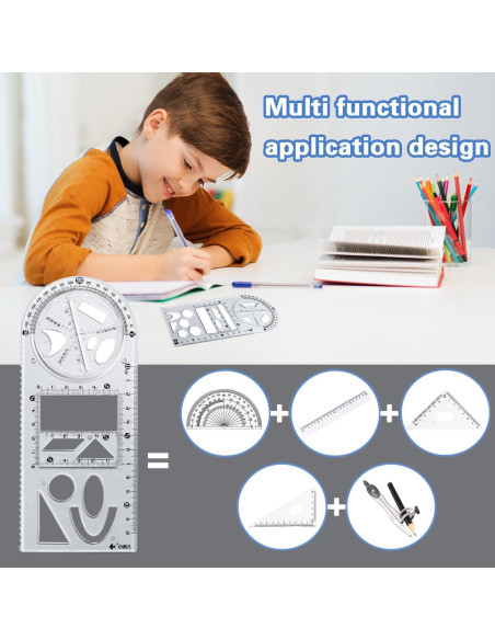 Conjunto de Reglas Geométricas Multifuncionales Bntyok 4 Piezas
