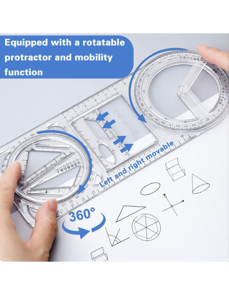 Conjunto de Reglas Geométricas Multifuncionales Bntyok 4 Piezas