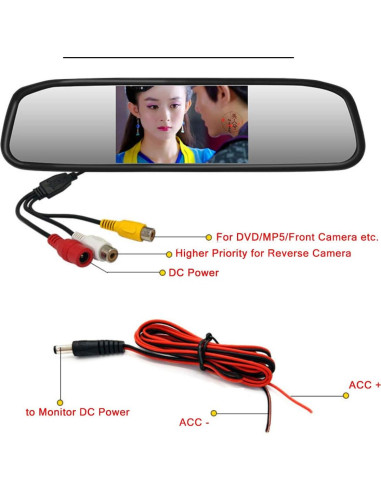 Espejo Retrovisor con Monitor 4.3" EKYLIN para Auto 12V-24V