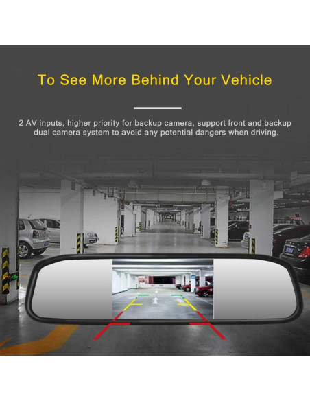 Espejo Retrovisor con Monitor 4.3" EKYLIN para Auto 12V-24V