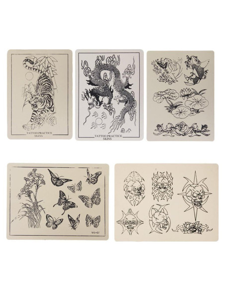5 Piezas Piel de Práctica para Tatuajes Rosenice 20x15cm