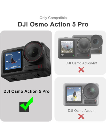 Protector de Pantalla y Lente FitStill para DJI Osmo Action 5 Pro - 3 Piezas, Dureza 9H, Sin Burbujas
