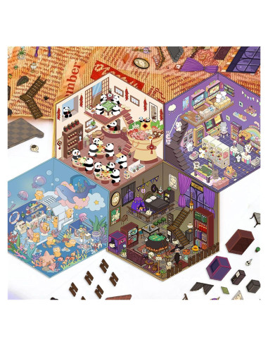 Stickers 3D DIY Kingmagnate - 4 Sets Multicolor para Decorar