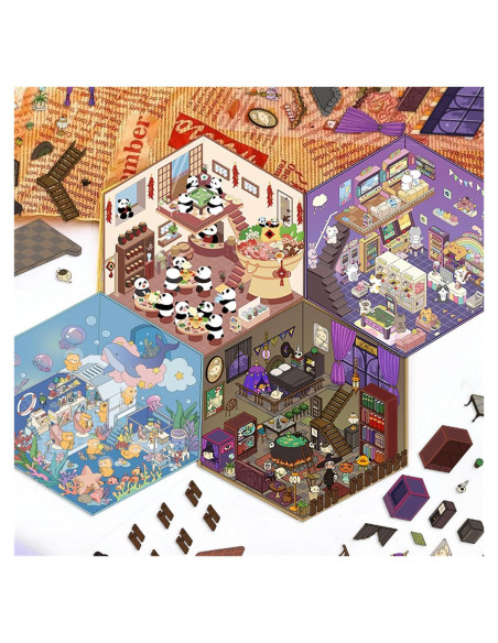 Stickers 3D DIY Kingmagnate - 4 Sets Multicolor para Decorar