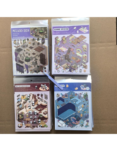 Stickers 3D DIY Kingmagnate - 4 Sets Multicolor para Decorar