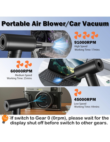 Aspiradora Inalámbrica 2 en 1 Hosslearlear XR-400 7500mAh - Negro