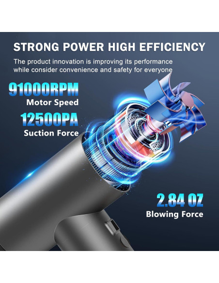 Aspiradora Inalámbrica 2 en 1 Hosslearlear XR-400 7500mAh - Negro