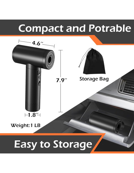Aspiradora Inalámbrica 2 en 1 Hosslearlear XR-400 7500mAh - Negro