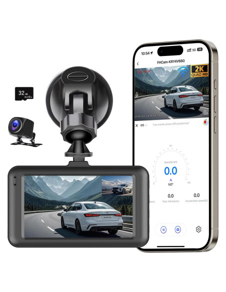 Cámara Doble 2K+1080P Baideluo con WiFi y Tarjeta 32GB