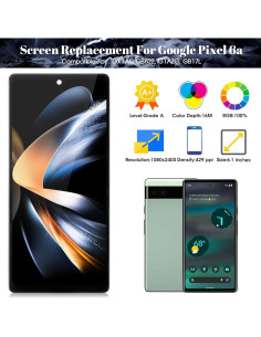 Reemplazo Pantalla LCD Google Pixel 6A SRJTEK 15.5cm con Marco 2