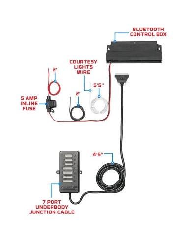 Kit de Iluminación LEDGlow Bajo Carro 4 Piezas Bluetooth Multicolor