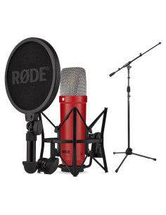 Micrófono de Condensador Rode NT1 Signature Rojo con Soporte
