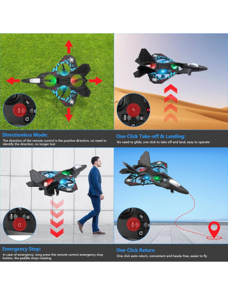 Avión RC Beffkkip L0712 Control Remoto 35.3cm Azul