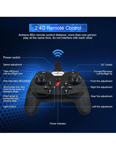 Avión RC Beffkkip L0712 Control Remoto 35.3cm Azul