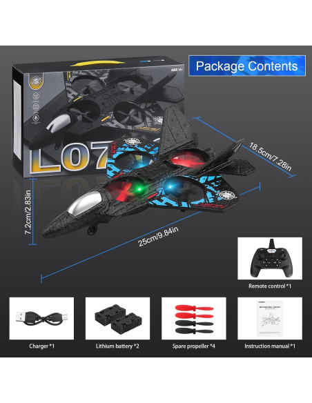 Avión RC Beffkkip L0712 Control Remoto 35.3cm Azul