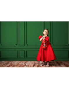 Fondo de Pared Verde Navideño Kate 2.44x2.44m Microfibra 2
