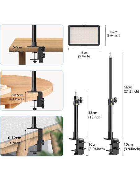 Luz LED de Escritorio YouPro PB004 con 9 Filtros de Color