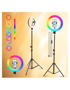 Anillo de Luz RGB 25 cm ZOMEI con Trípode y Soporte para Teléfono