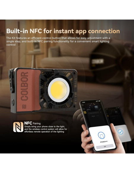 Kit de Luz de Video LED Bi-Color Colbor W100 con Batería 71Wh