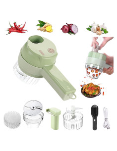 Cortador de Verduras Eléctrico Jocaluyia 4 en 1 Verde 200ml